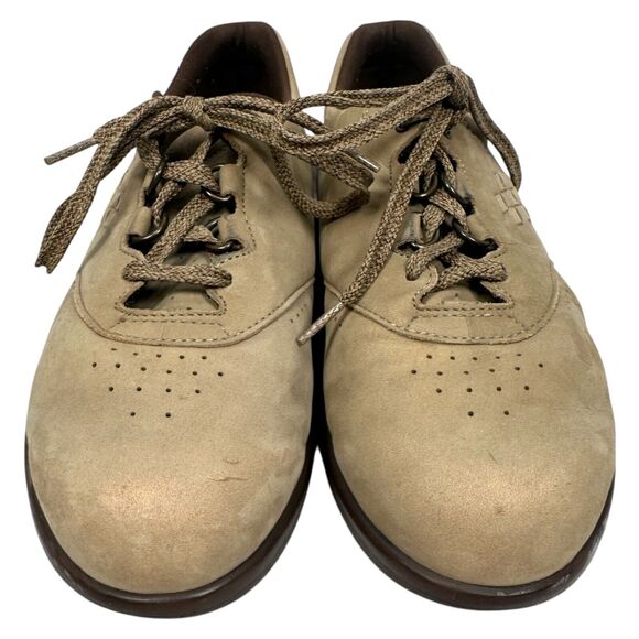 SAS Free Time Walking Shoes Women’s 8 W Beige Suede Oxford Lace Tripad Comfort - Picture 2 of 9
